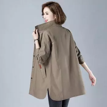 Черное пальто 7XL, женская ветровка, весенне-осеннее пальто, женская верхняя одежда с капюшоном, женский плащ средней длины M