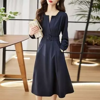 Черное платье Элегантное темпераментное длинное платье Платье больших размеров M чёрный