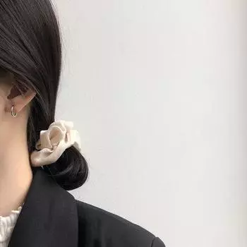 Черное серебряное кольцо, простые и холодные серьги для пары, серьги с пряжкой в японском стиле