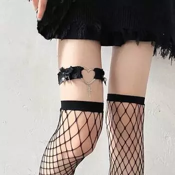 Черное сексуальное милое кольцо для ноги в форме сердца, кружевное кольцо для ноги в форме персикового сердца, эластичное регулируемое кольцо для бедра в стиле панк, аксессуары для воротника белый