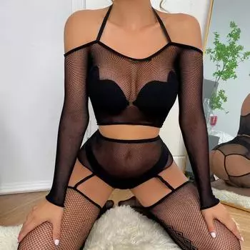 Черное сексуальное нижнее белье Порно нижнее белье женское тело Костюмы Женские ролевые игры Ночное белье Прозрачное Горячее Эротическое белье 18+ Подарок для взрослых S-XXXL