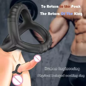 Черное силиконовое кольцо для пениса, задержка эякуляции, фиксатор спермы, многоразовое кольцо для пениса, мужские кольца для пениса, секс-игрушки для пар, секс-шоп StyleA