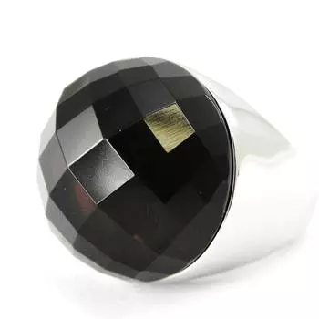 Черное стальное кольцо Анжела