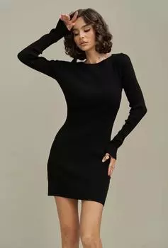 Черное трикотажное мини-платье Frida