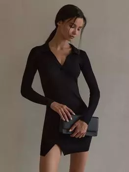 Черное трикотажное платье Mai Jesse