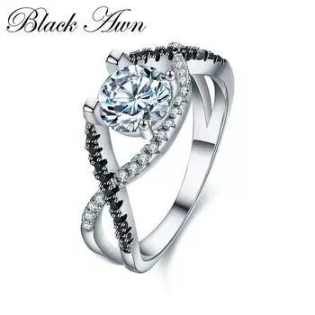 Черное ювелирное кольцо с крестом BLACK AWN для женщин