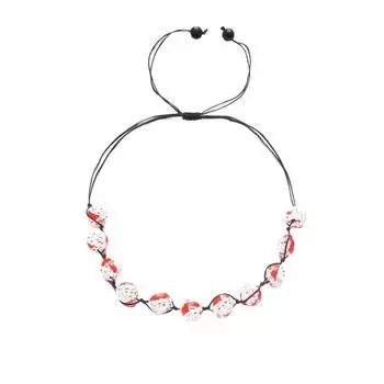 Черное веревочное ожерелье на Хэллоуин, смола, украшения на Хэллоуин, креативная цепочка на ключицу с кровавыми бусинами, вечеринка Style B