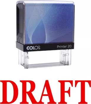 ЧЕРНОВИКИ Самоклеящаяся резиновая печать на заказ Colop Office Stationary P20 Mini Stamper 14 mm x 38 mm красный