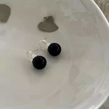 Черные агатовые пряжки для ушей женские высококачественные серьги дизайнерские серьги темпераментные модные серьги