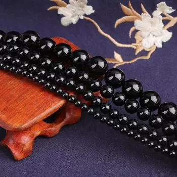Черные агаты класса АА, круглые бусины с драгоценными камнями, 15 дюймов, 3, 4, 6, 8, 10, 12 мм, размер на выбор для ювелирных изделий 4mm 90pcs
