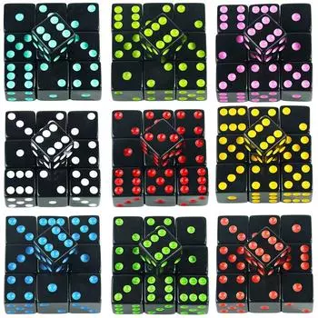 Черные акриловые кубики с шипами диаметром 16 мм — кубики D6 для настольных игр, развлечений и обучения — 10 шт. белый