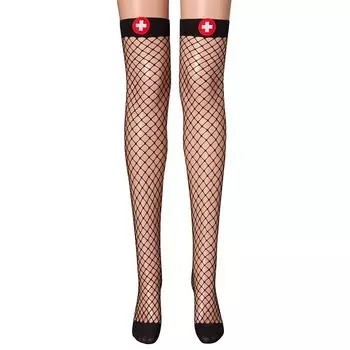 Черные, белые, средней сетки, женские забавные длинные носки-трубы, женские носки для медсестер, сексуальные сетчатые носки с высокой сеткой One Size