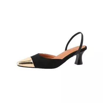 Черные бежевые женские босоножки на высоком каблуке, маленькие, большие, размер 32 46 34 чёрный/золотой