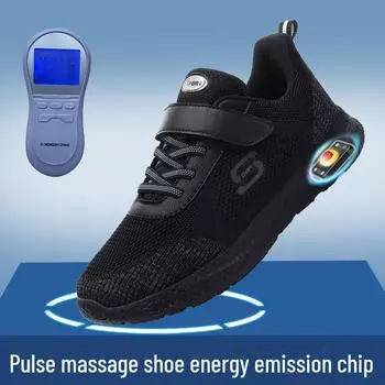 Черные биоэлектрические импульсные массажные туфли для здоровой ходьбы - мягкая подошва, магнитная вибрация (LJA061) - Идеально подходит для людей среднего и пожилого возраста 36 бордовый