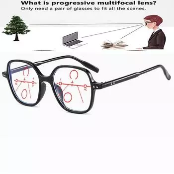 Черные большие круглые винтажные TR90 полноободковые удобные прогрессивные мультифокальные очки для чтения +0,75 до +4 +0.75 коричневый