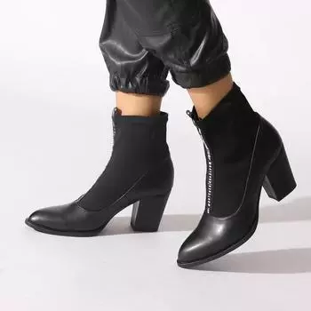 Черные ботинки и ботильоны из искусственной кожи