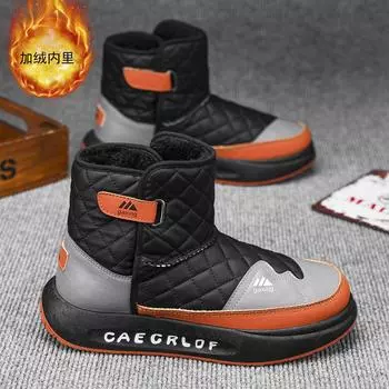 Черные ботинки Мартин мужские зимние мужские ботинки высокие вельветовые теплые хлопковые ботинки утолщенные уличные мужские сноубутсы 39