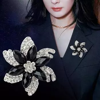 Черные броши-цветы Женская одежда Ювелирные изделия Аксессуары для вечеринок