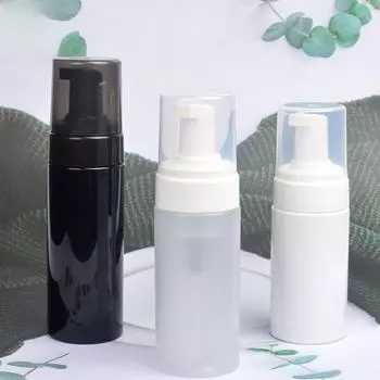 Черные бутылки для пены и мусса для умывания - 150 мл и 120 мл 120ML белый