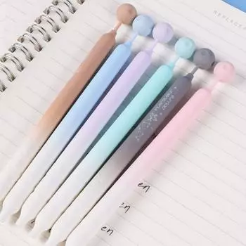 Черные чернила Черная ручка для воды Подпись Подпись Ручки Шариковые ручкиKawaii Planet Нейтральная ручка для рисования 6Pcs