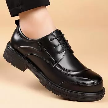 Черные деловые мужские кожаные туфли Классический ретро универсальный стиль Повседневный досуг бизнес вечеринка Элегантная и красивая обувь для взрослых 38 чёрный