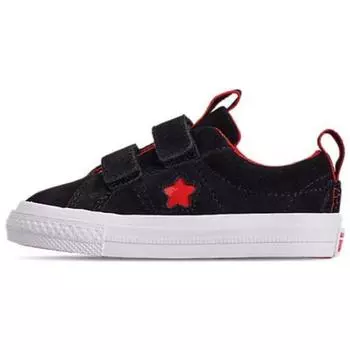 Черные детские кроссовки Converse Hello Kitty x One Star Low Top Velcro TD 763908C