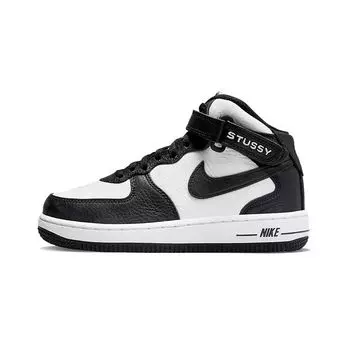 Черные детские кроссовки Nike Stussy x Air Force 1 Mid PS DN4158-002 28