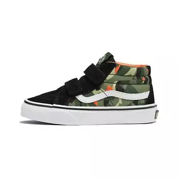 Черные детские кроссовки Vans Sk8-Mid Reissue V Kids Geo Camo Multi VN00018TBOQ 30.5