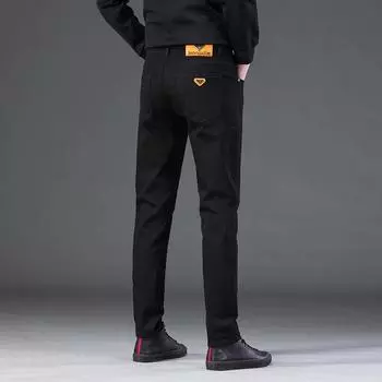 Черные джинсы мужские весенне-летние прямые облегающие эластичные мужские брюки 28 белый