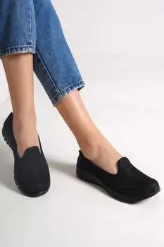 Черные ежедневные гибкие балетки Flex, спортивная прогулочная обувь