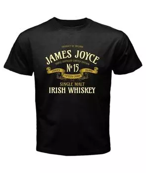 Черные футболки унисекс James Joyce Single Malt Irish Whisky No 15 Reguler Fit S