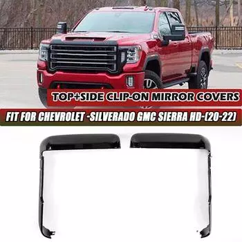 Черные глянцевые накладки на боковые зеркала, накладки на зеркала 2500/3500 2020-2022 гг.