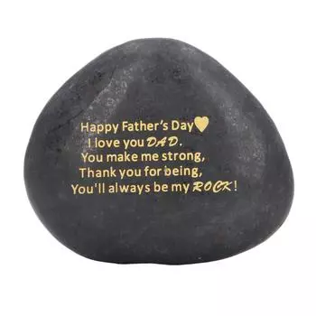 Черные гравированные камни для папы, вырезанная вручную красивая надпись «Любовь, День отца», гравированный камень