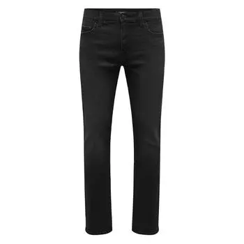 Черные хлопковые джинсы узкого кроя Men ONLY AND SONS US 32 / 34 чёрный