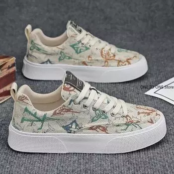 Черные холщовые кроссовки с граффити, мужские вулканизированные туфли, низкие кроссовки на шнуровке, обувь для скейтбординга, мужские кеды 39