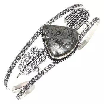 Черные ископаемые драгоценные камни старинные ювелирные изделия браслеты-манжеты 7 регулируемые