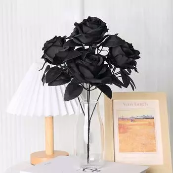 Черные искусственные ветки клена, стебли цветов на Хэллоуин, листья, пластиковые связки, скелет пальмы, реквизит для фотографий, домашний декор