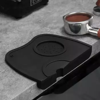 Черные коврики для тамперов для кофе, угловая нескользящая подушечка, пресс для пудры, держатель для тампера, силиконовая основа, тампон для трамбовки, посуда для кофе, инструменты для бариста S-Black Mat