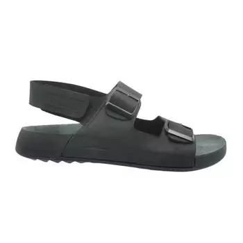 Черные кожаные мужские повседневные анатомические сандалии M7012CS