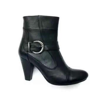 Черные кожаные женские сапоги
