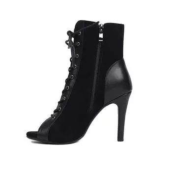 Черные красные женские танцевальные сапоги на тонком высоком каблуке, сексуальные туфли на шпильках, женская обувь для латинских танцев, обувь для вечеринок, ботильоны 35