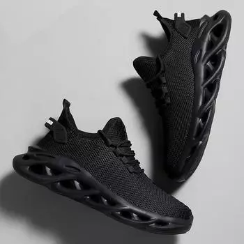 Черные кроссовки для бега, повседневные кроссовки, белые кроссовки для активного отдыха, дышащая сетчатая обувь для мужчин, легкая амортизирующая спортивная обувь для мужчин 39 чёрный