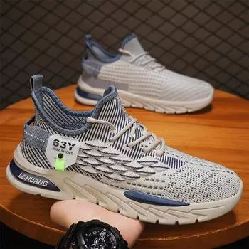 Черные кроссовки для бега, повседневные кроссовки, белые уличные туфли с дышащей сеткой, мужская легкая амортизирующая спортивная обувь 41