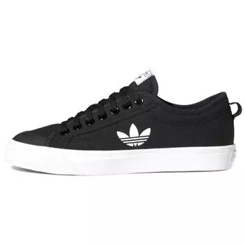 Черные кроссовки унисекс adidas Nizza Trefoil Core Cloud-White FW5185