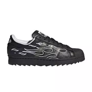 Черные кроссовки унисекс adidas No Sleep Rave Club x Superstar Ripple Core Carbon Cloud-White ID2176 36