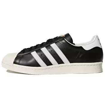 Черные кроссовки унисекс adidas Superstar 80s White Chalk G61069