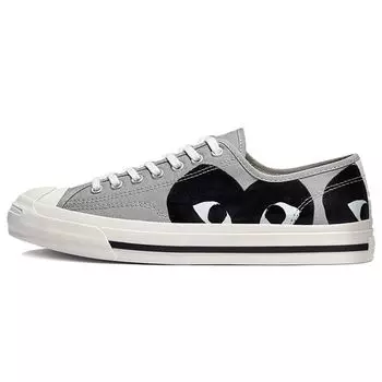 Черные кроссовки унисекс Converse Comme des Garons PLAY x Jack Purcell Drizzle Grey Egret 171259C 35