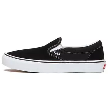 Черные кроссовки унисекс слипоны Vans Skate в шахматную клетку белые VN0A5FCAY28 38