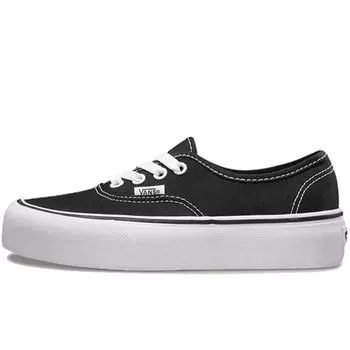 Черные кроссовки унисекс Vans Authentic Platform True-White VN0A3AV8BLK