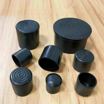 Черные круглые накладки на ножки стульев, ПВХ-резиновые накладки на ножки мебели, нескользящие трубки, торцевые заглушки, защитные накладки на пол, нижняя крышка стола